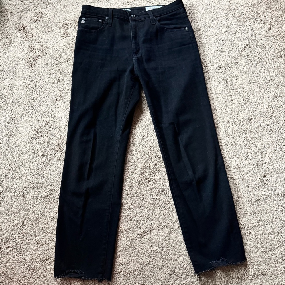 AG jeans Isabelle high rise straight crop jeans black